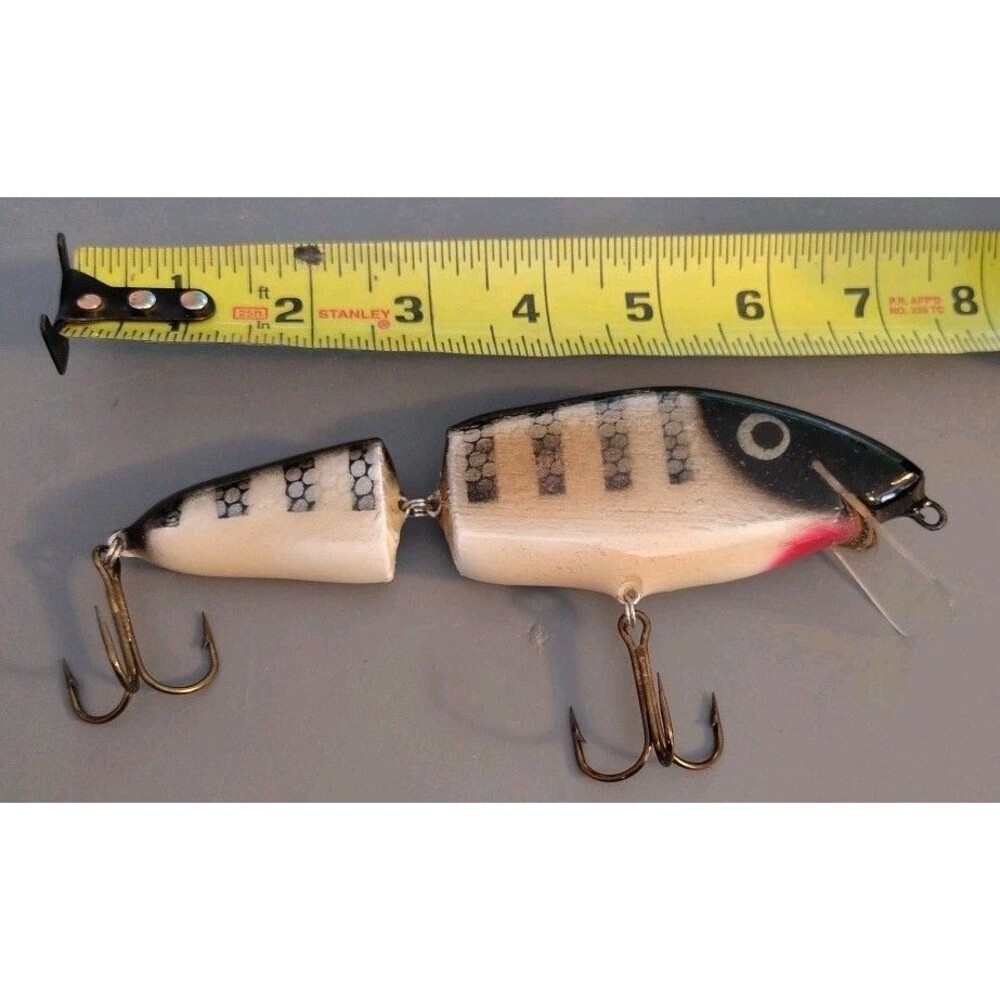 Vintage Wood Jointed 7 Inch Perch Design Shallow Running Musky Crankbait